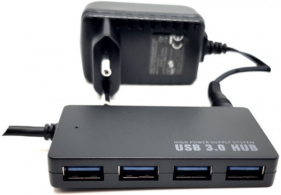 מפצל USB-3.0 ל-4 + ספק כח חיצוני