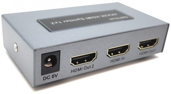 מפצל HDMI Splitter ל-2 מסכים בו זמנית כולל הגברה. תקן 1.4 ותמיכה ב-4K