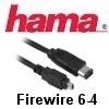 כבל FireWire מסוכך 6-4 פינים אורך 2 מטר תוצרת HAMA דגם 43095