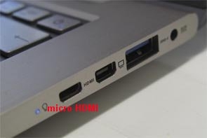 דוגמא לשקע micro HDMI במחשב נייד