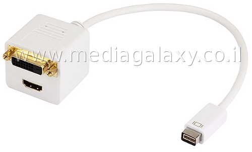 מתאם למחשבי MAC מחיבור מיני DVI לחיבור HDMI + DVI