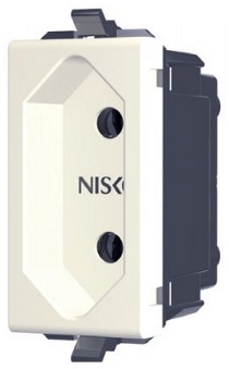 שקע חשמל לבן דו פיני ברוחב 1 מודול - Nisko Switches