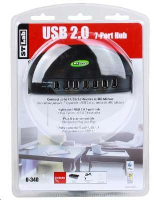 מפצל USB-2.0 מקצועי ל-7 תוצרת STLAB דגם U-340