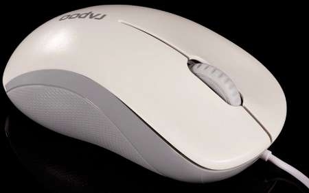 עכבר אופטי לבן בחיבור USB תוצרת RAPOO דגם N1130