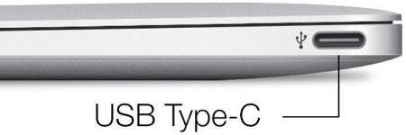 דוגמא לשקע USB Type-C במחשב נייד