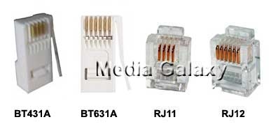 קונקטורים ללחיצה עצמית BT431A, BT631A, RJ11, RJ12