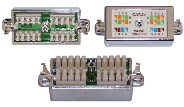 קופסת חיבור מקצועית ל-2 כבלי רשת  (תקן CAT5e)