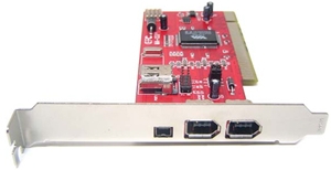 כרטיס הרחבה FireWire בחיבור PCI למחשב PC