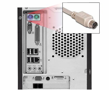 חיבורי PS/2 במארז מחשב PC