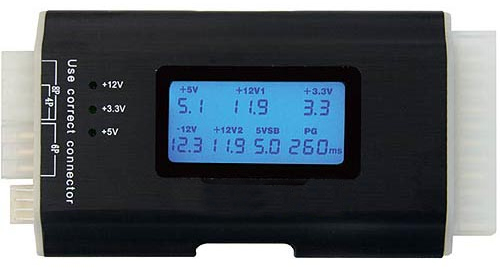 מכשיר בדיקה דיגיטלי לספק כח עם צג LCD מואר