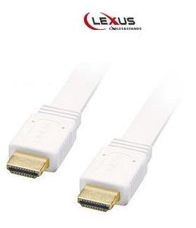 כבל HDMI 1.3b שטוח בצבע לבן. 3 מטר LEXUS
