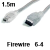 כבל FireWire איכותי מסוכך 4-6 פינים באורך 1.5 מטר 