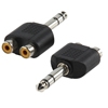 מתאם אודיו PL גדול 6.35mm סטריאו ל-2RCA