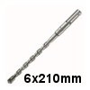 מקדח וידיה SDS איכותי 6mm אורך 210mm 