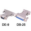 מתאם מחיבור 9 פינים (DE-9) לחיבור 25 פינים (DB-25)