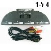 קופסת מיתוג וידאו + אודיו 4 מכשירים ל-1 (חיבורי RCA ו-SVIDEO)