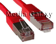 כבל רשת מסוכך CAT5e באורך 0.5 מטר בצבע אדום