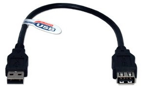 כבל USB-2.0 מאריך (זכר-נקבה) 0.5 מטר שחור