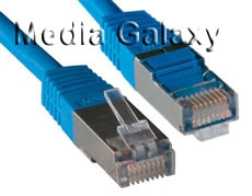 כבל רשת מסוכך CAT5e באורך 0.5 מטר בצבע כחול