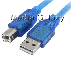 כבל USB-2.0 מסוכך חיבור A-B (למדפסת) באורך 3 מטר