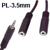 כבל מפצל מחיבור sPL-3.5mm סטריאו לשני חיבורים sPL-3.5mm מבית NEDIS דגם CABLE-415