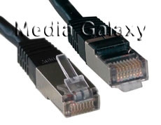 כבל רשת מסוכך CAT5e באורך 0.5 מטר בצבע שחור