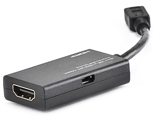 מתאם MHL לחיבור HD בין סמסונג גלקסי Infuse 4G לטלויזיה עם HDMI