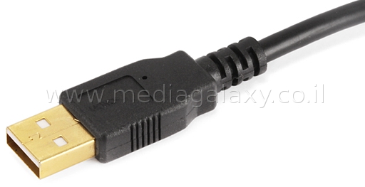 קונקטור USB מסוכך ומוזהב מסוג A זכר