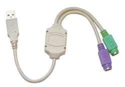 מתאם אקטיבי מחיבור USB ל-2 חיבורי PS/2