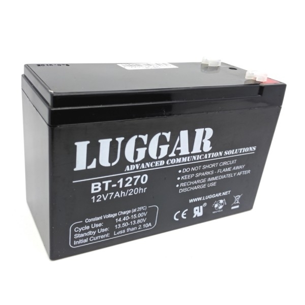 מצבר נטען 12V 7A תוצרת Luggar