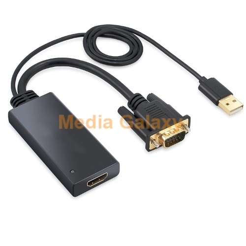 מתאם מחיבור VGA לחיבור HDMI כולל אודיו באמצעות USB