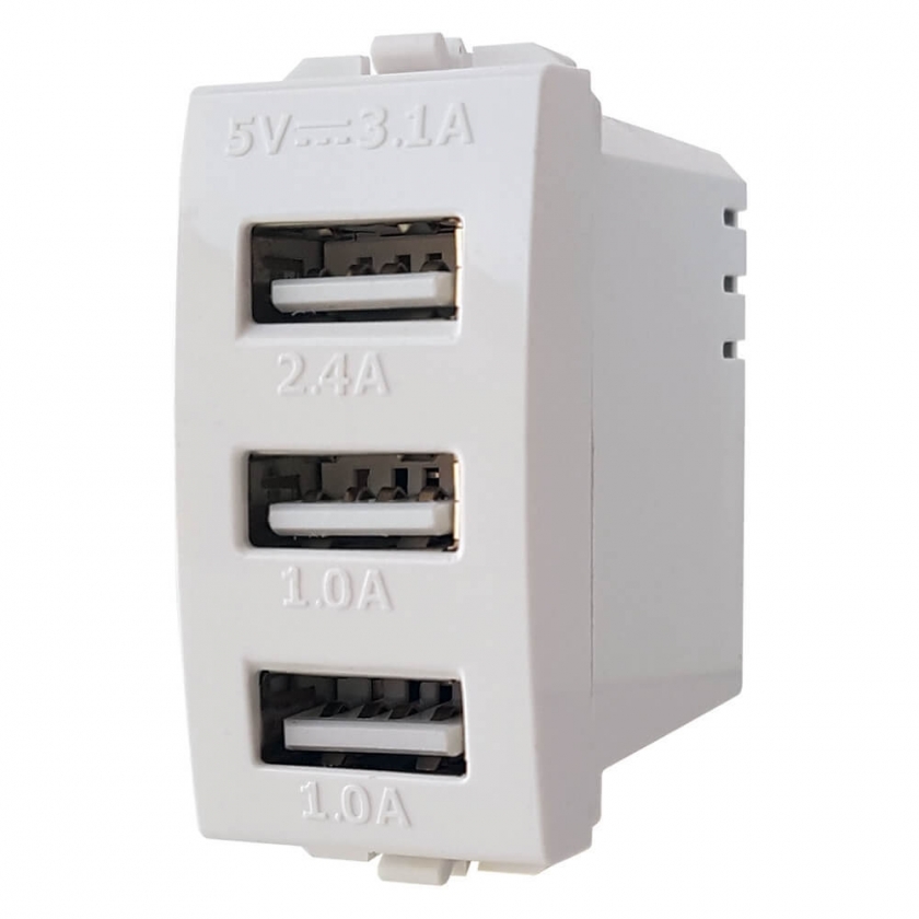 שקע טעינה 3 חיבורי USB לסידרת Nisko Switch