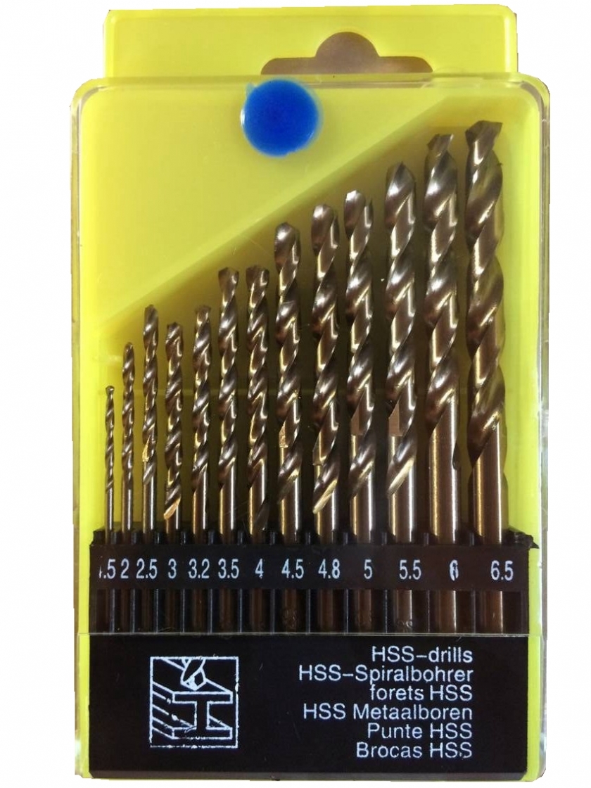 13 מקדחי טיטניום HSS למקדחה בקופסת איחסון