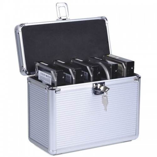 תיק נשיאה מוקשח עם ידית ל-5 דיסקים קשיחים