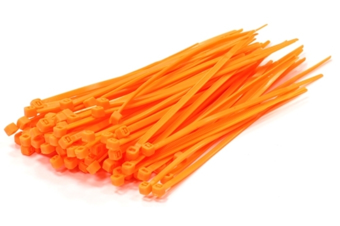 100 אזיקונים כתומים בגודל 2.5x200