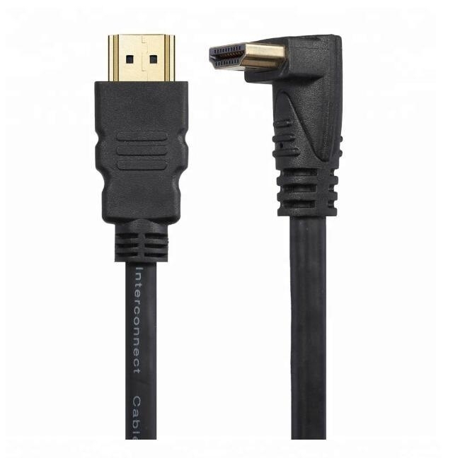 כבל HDMI איכותי תקן 2.0 אורך 3 מטר - קונקטור בזוית 90 מעלות