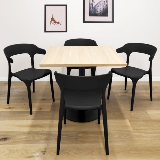 סט 4 כסאות דקורטיביים פנים+חוץ בתקן UV שחור