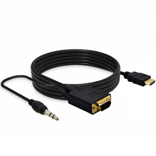 כבל ממיר HDMI ל-VGA + אודיו אורך 1.8 מטר