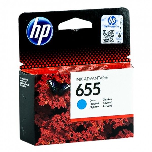 ראש דיו מקורי HP 655 כחול Cyan