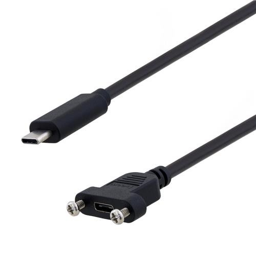 כבל USB Type C זכר-נקבה 1.8 מטר עם חיבור לפאנל