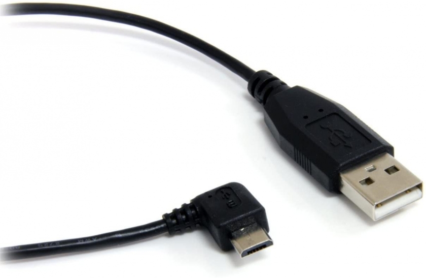 כבל USB micro B זוויתי לחיבור USB A זכר - 1 מטר