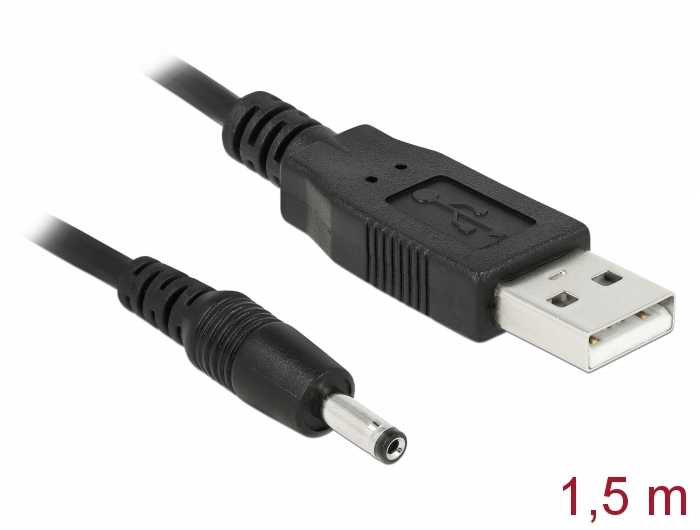 כבל מתח USB לחיבור DC 3.5x1.35mm אורך 1.5 מטר