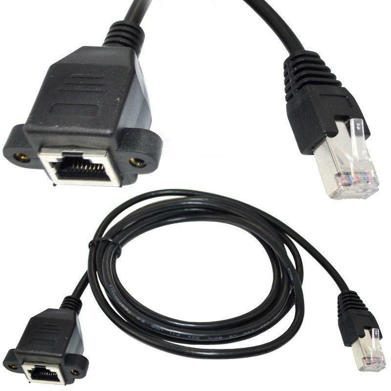 כבל רשת CAT5e מאריך RJ45 זכר-נקבה עם חיבור לפנל  1 מטר