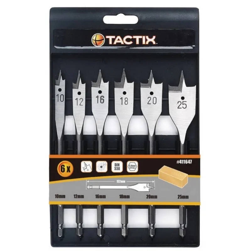 סט 6 מקדחי פרפר לעץ  - TACTIX 411647