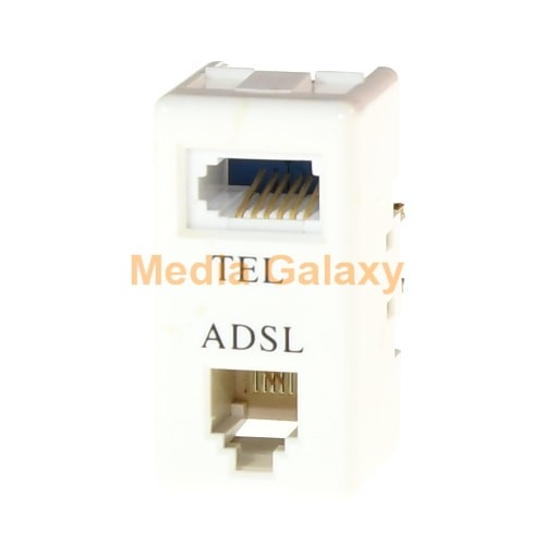 שקע טלפון + ADSL עם פילטר מובנה, תואם Gewiss System