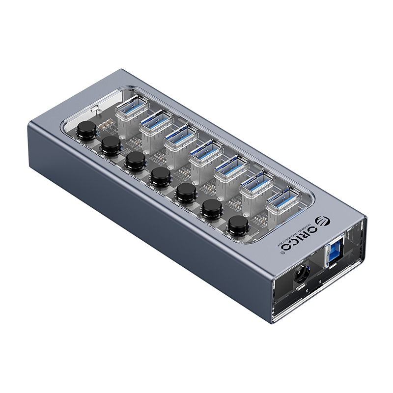 מפצל USB-3.0 מקצועי ל-7 חיבורים ORICO AT2U3-7AB