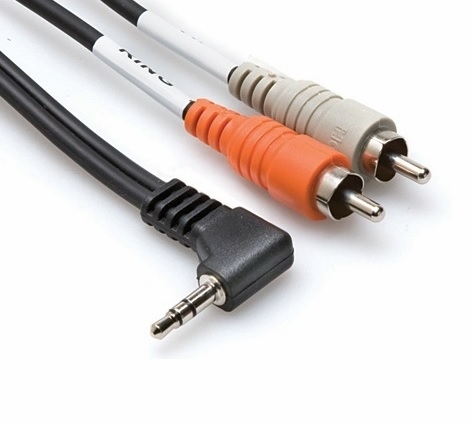 כבל אודיו PL-3.5mm ל-2 חיבורי RCA אורך 10 מטר