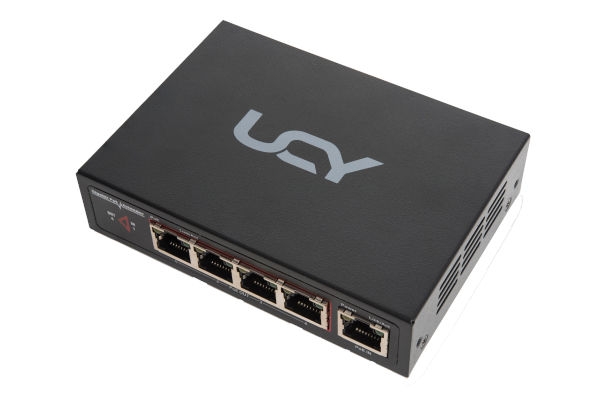 Switch POE 4 Ports Giga עם הזנה POE ללא צורך בנקודת חשמל