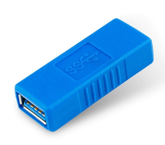 מתאם (מופה) USB-3.0 נקבה-נקבה בצבע כחול AF