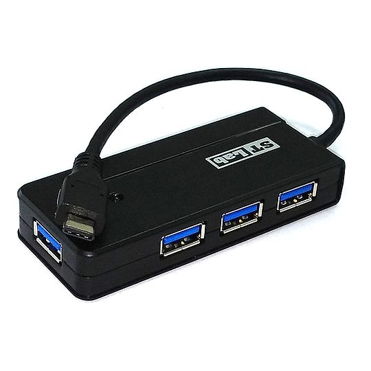 מפצל USB-3.0 עם חיבור Type-C למחשב